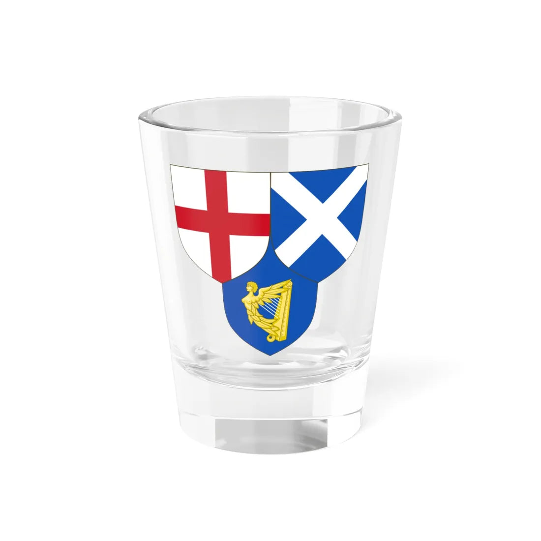 Arms of the Commonwealth of England Scotland and Ireland (United Kingdom) (Coat of Arms) Shot Glass 1.5oz 1.5oz - Go Mug Yourself