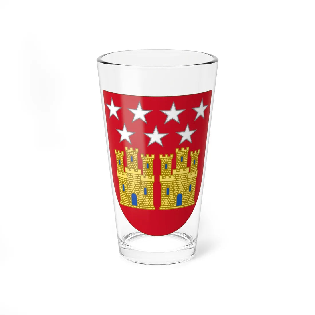 Arms of the Community of Madrid (Spain) (Coat of Arms) Pint Glass 16oz 16oz - Go Mug Yourself