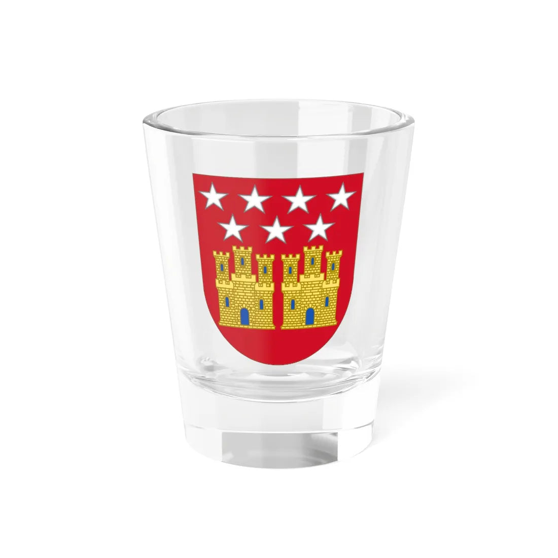 Arms of the Community of Madrid (Spain) (Coat of Arms) Shot Glass 1.5oz 1.5oz - Go Mug Yourself