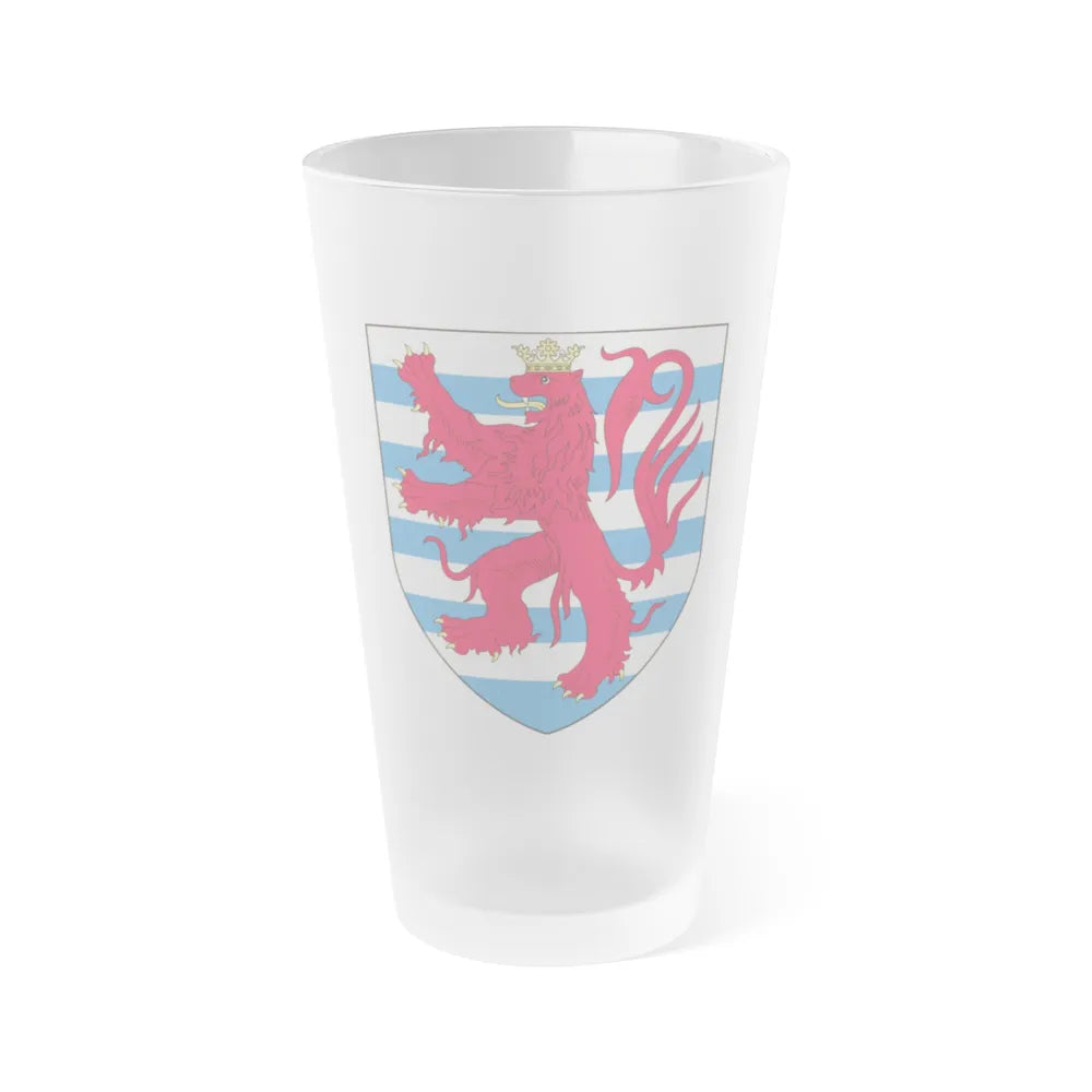 Arms of the Count of Luxembourg - Frosted Pint Glass 16oz-16oz-Frosted-Go Mug Yourself