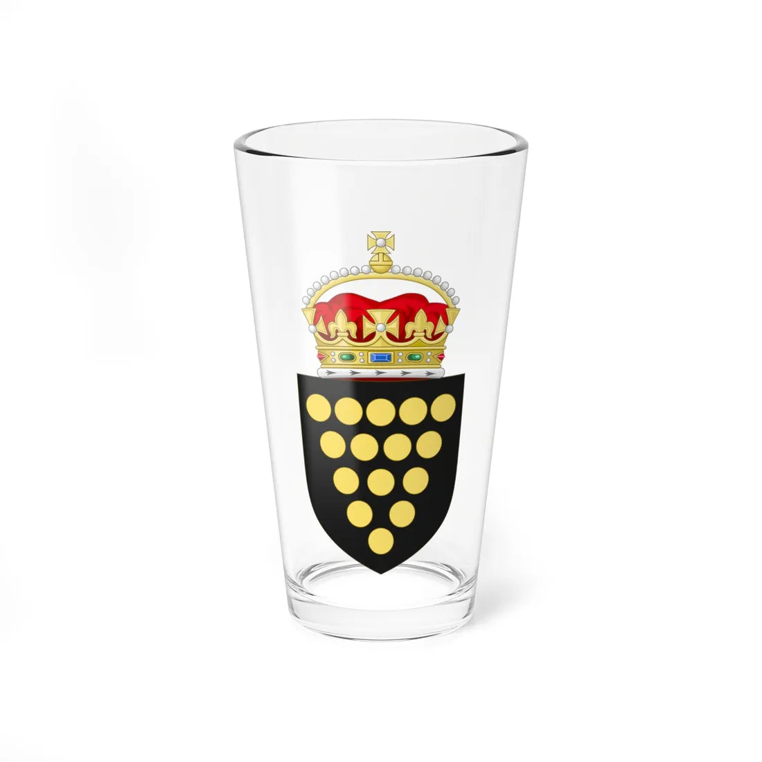 Arms of the Duchy of Cornwall (United Kingdom) (Coat of Arms) Pint Glass 16oz - Go Mug Yourself