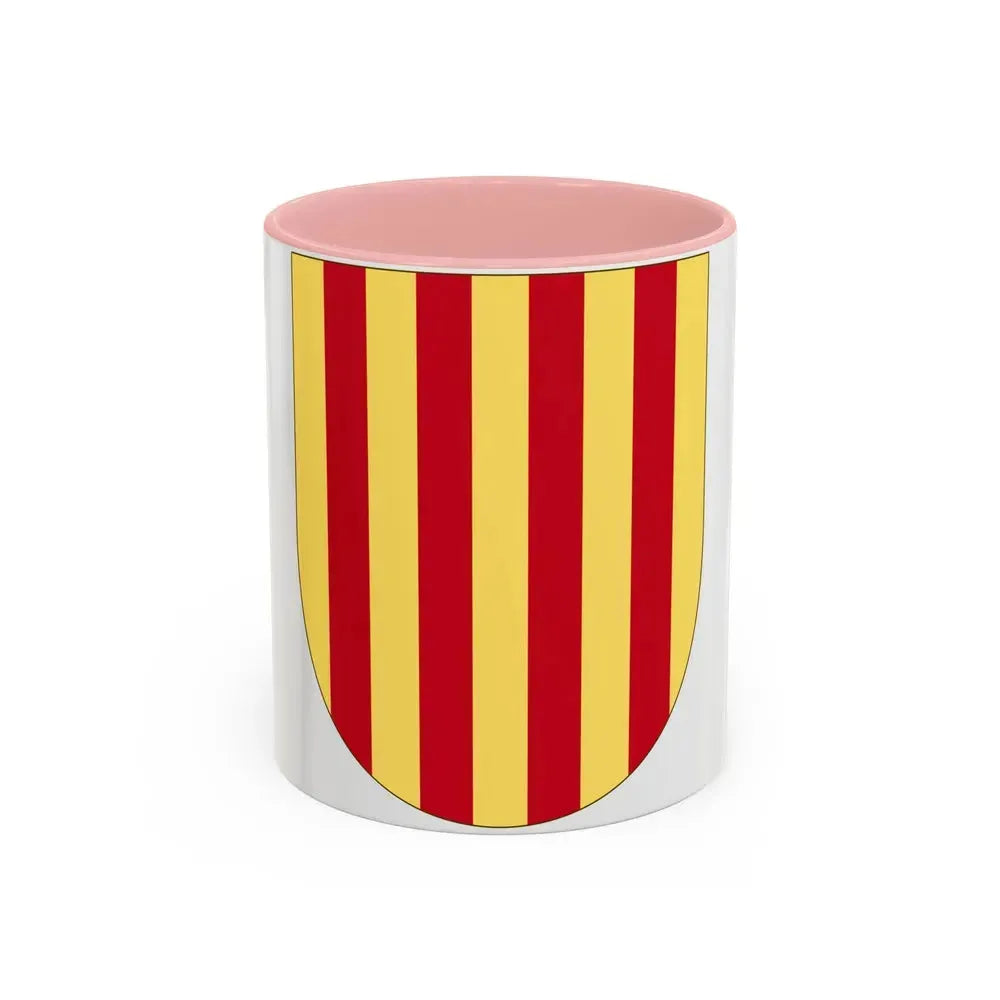 Arms of the Former Crown of Aragon - Accent Coffee Mug 11oz Pink - Go Mug Yourself