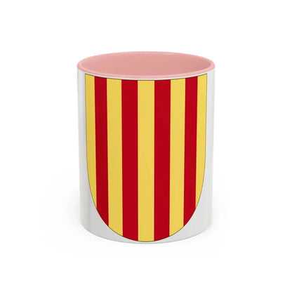 Arms of the Former Crown of Aragon - Accent Coffee Mug 11oz Pink - Go Mug Yourself