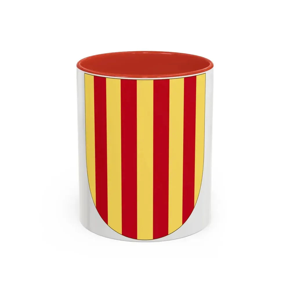 Arms of the Former Crown of Aragon - Accent Coffee Mug 11oz Red - Go Mug Yourself