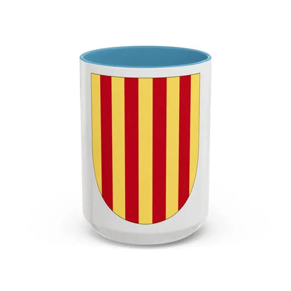 Arms of the Former Crown of Aragon - Accent Coffee Mug 15oz Light Blue - Go Mug Yourself
