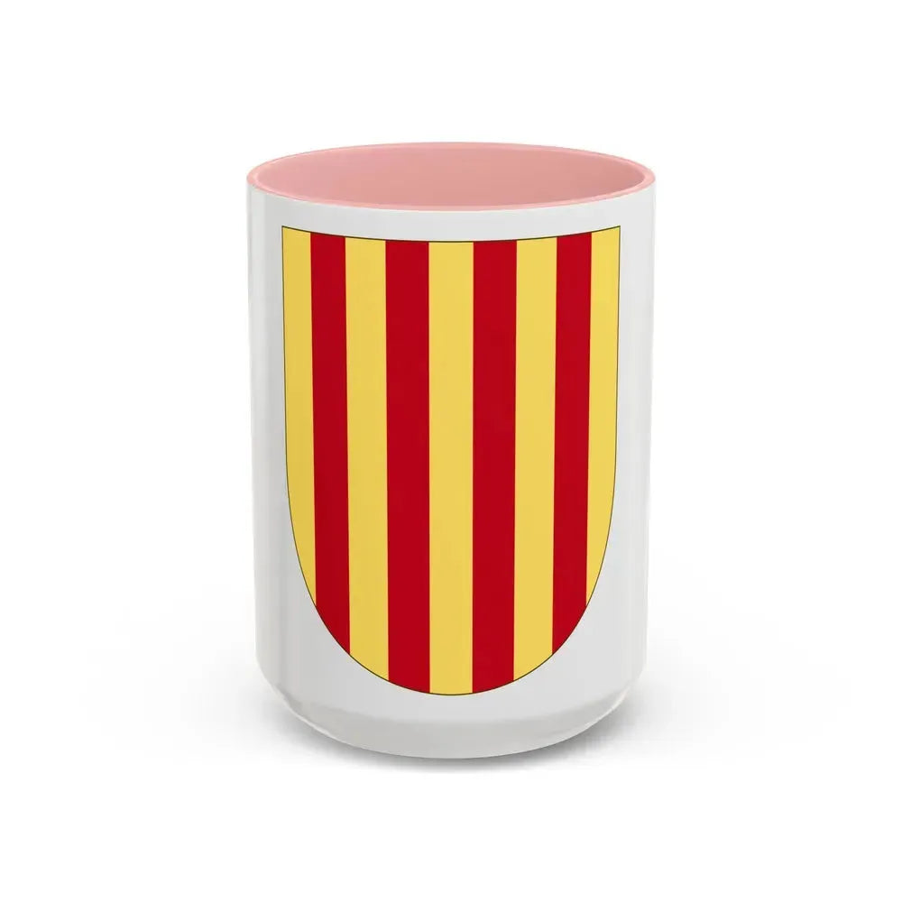 Arms of the Former Crown of Aragon - Accent Coffee Mug 15oz Pink - Go Mug Yourself