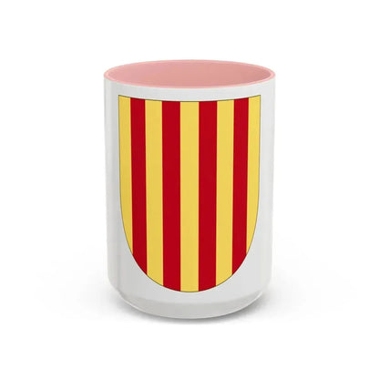 Arms of the Former Crown of Aragon - Accent Coffee Mug 15oz Pink - Go Mug Yourself