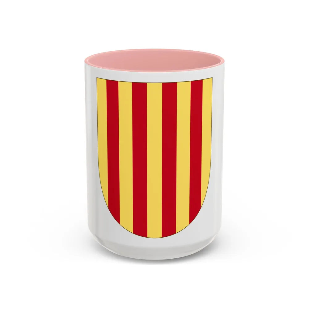 Arms of the Former Crown of Aragon - Accent Coffee Mug-15oz-Pink-Go Mug Yourself