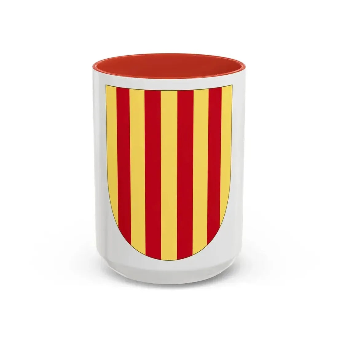 Arms of the Former Crown of Aragon - Accent Coffee Mug 15oz Red - Go Mug Yourself