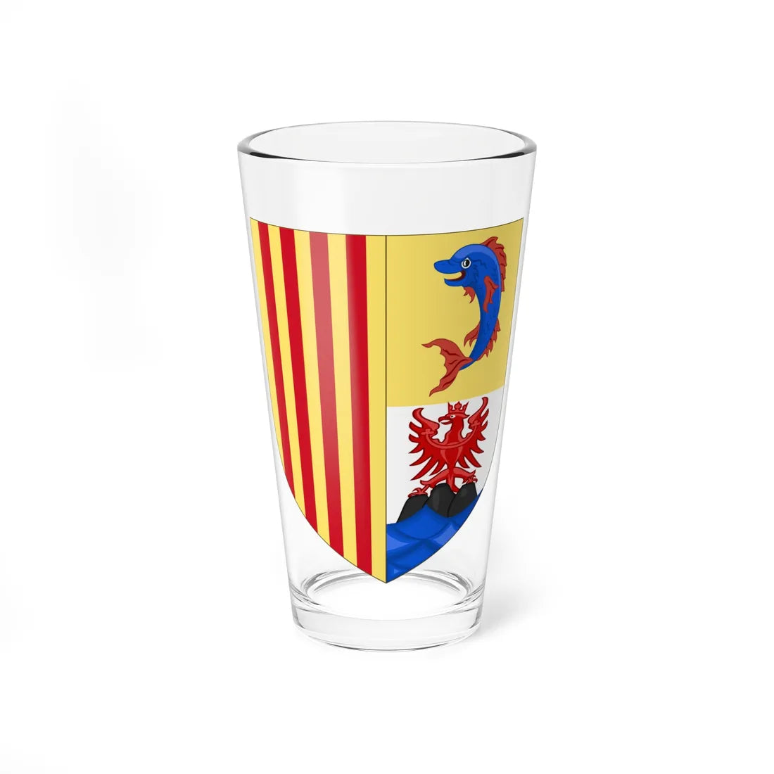 Arms of the French Region of Provence-Alpes-Côte dAzur (Spain) (Coat of Arms) Pint Glass 16oz 16oz - Go Mug Yourself