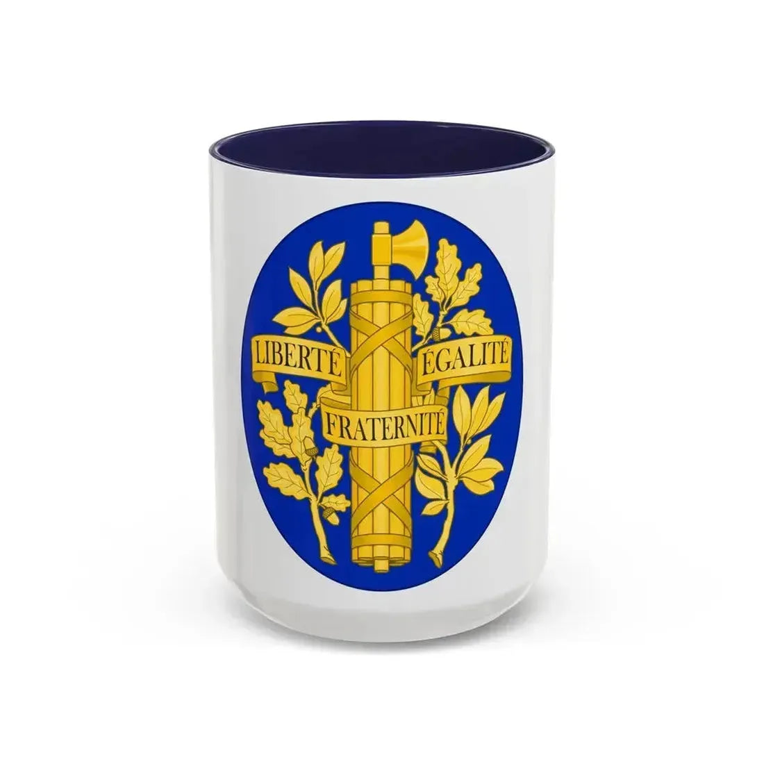 Arms of the French Republic - Accent Coffee Mug 15oz Navy - Go Mug Yourself