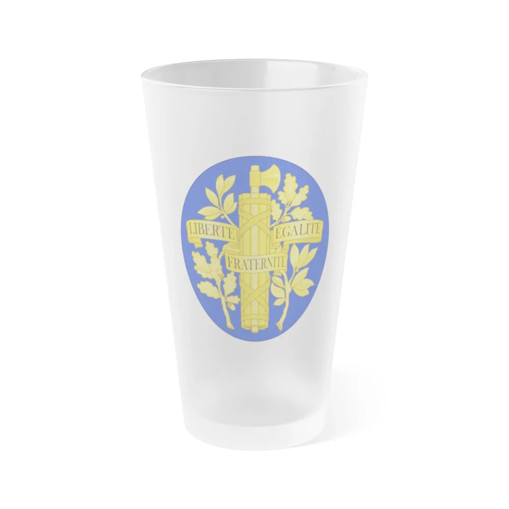 Arms of the French Republic - Frosted Pint Glass 16oz-16oz-Frosted-Go Mug Yourself