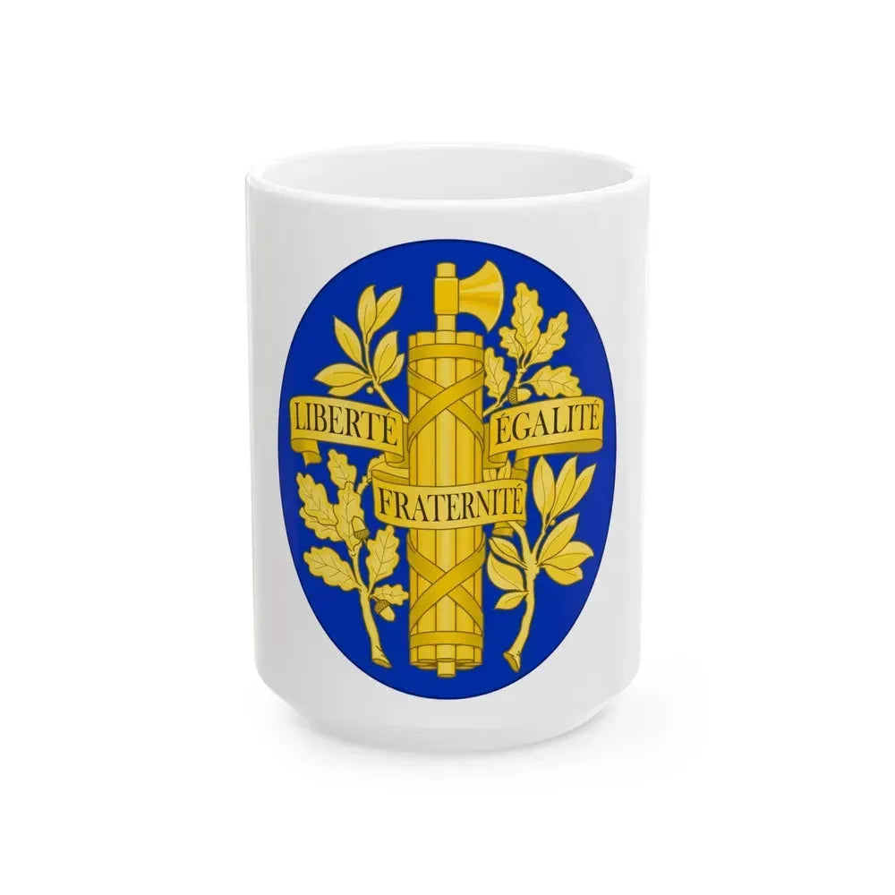 Arms of the French Republic - White Coffee Mug 15oz - Go Mug Yourself