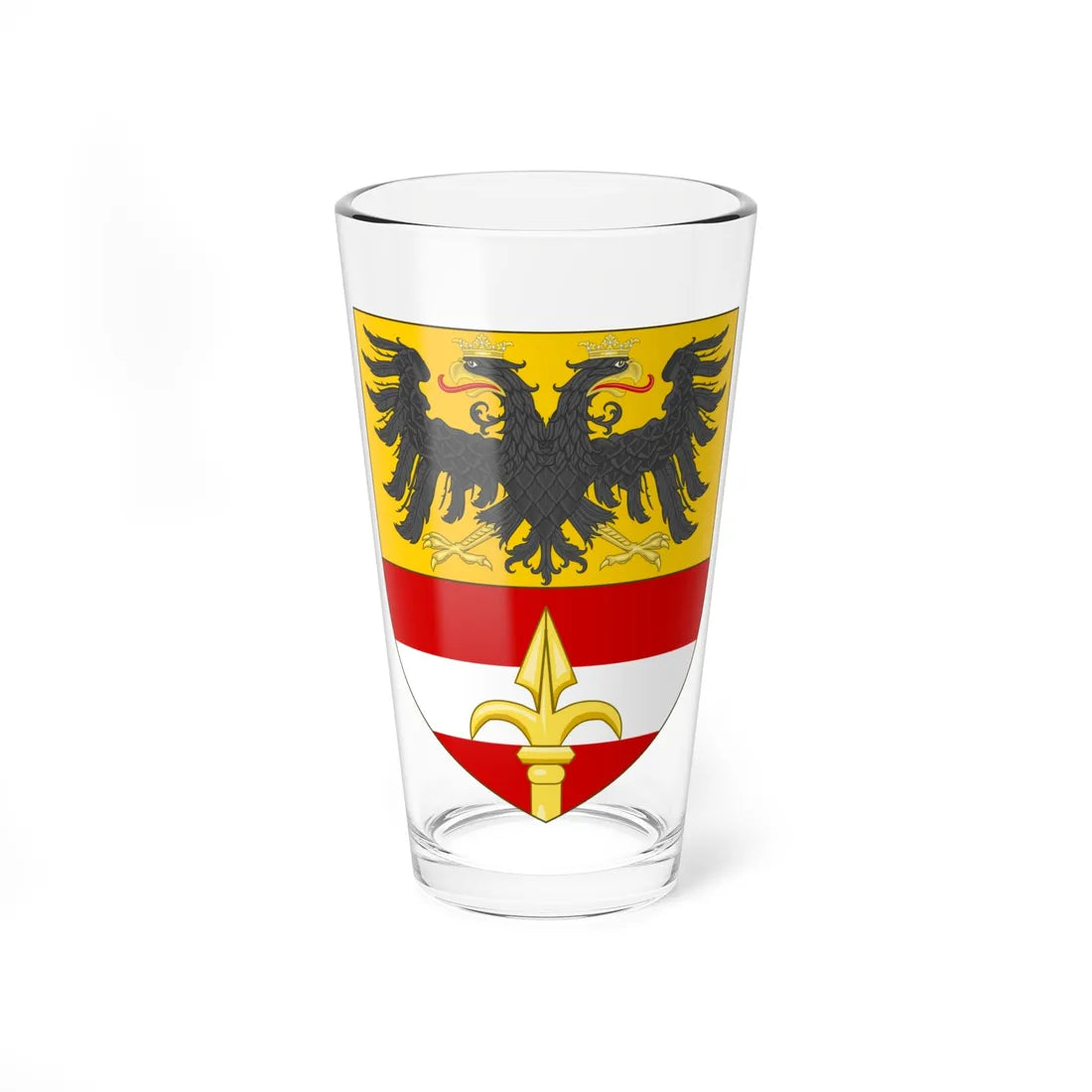 Arms of the Imperial Free City of Trieste (Italy) (Coat of Arms) Pint Glass 16oz 16oz - Go Mug Yourself