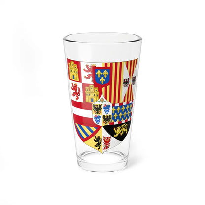 Arms of the King of Spain as Monarch of Milan Philip V 1700 (Italy) (Coat of Arms) Pint Glass 16oz 16oz - Go Mug Yourself