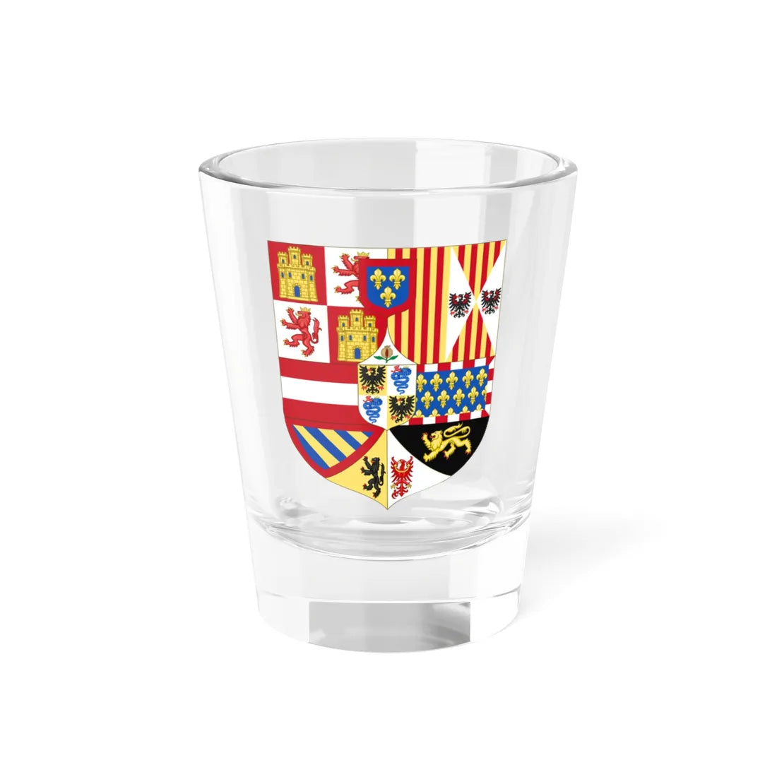 Arms of the King of Spain as Monarch of Milan Philip V 1700 (Italy) (Coat of Arms) Shot Glass 1.5oz 1.5oz - Go Mug Yourself