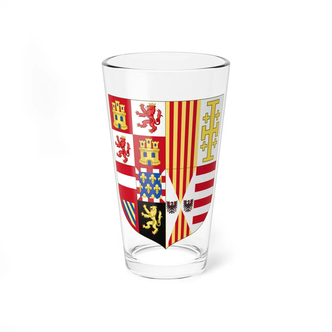 Arms of the King of Spain as Monarch of Naples and Sicily 1598-1665 (Italy) (Coat of Arms) Pint Glass 16oz 16oz - Go Mug Yourself