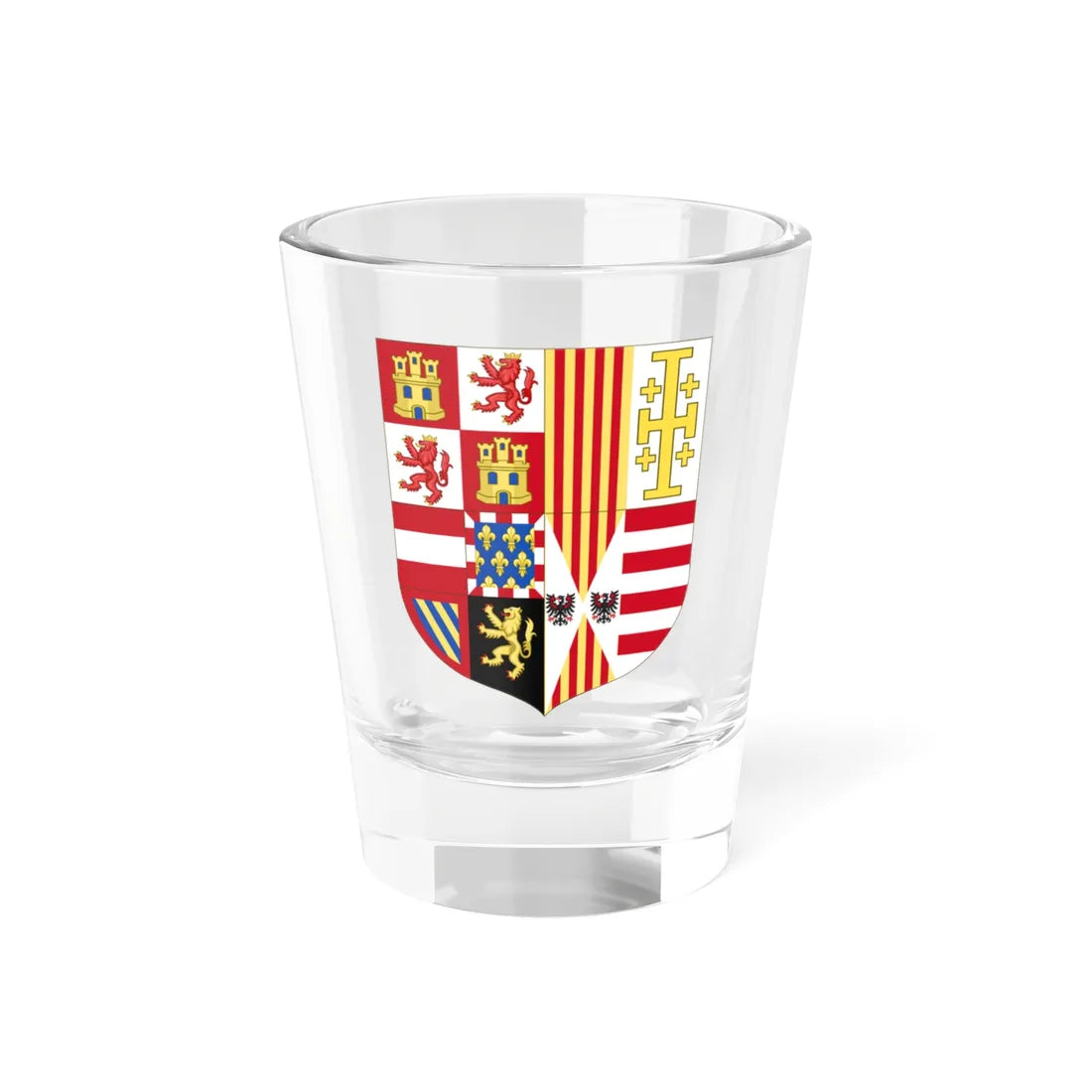 Arms of the King of Spain as Monarch of Naples and Sicily 1598-1665 (Italy) (Coat of Arms) Shot Glass 1.5oz 1.5oz - Go Mug Yourself