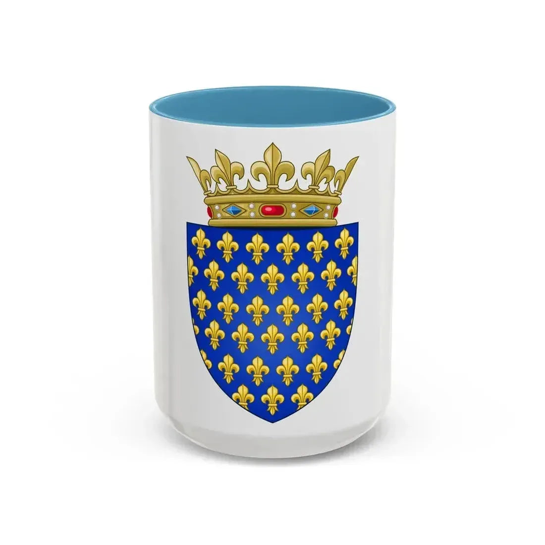 Arms of the Kingdom of France - Accent Coffee Mug 15oz Light Blue - Go Mug Yourself