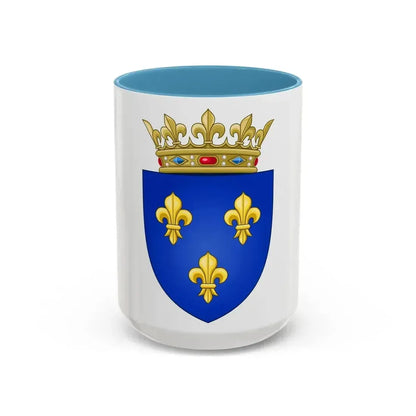 Arms of the Kingdom of France (Moderne) - Accent Coffee Mug 15oz Light Blue - Go Mug Yourself