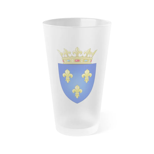 Arms of the Kingdom of France (Moderne) - Frosted Pint Glass 16oz-Go Mug Yourself