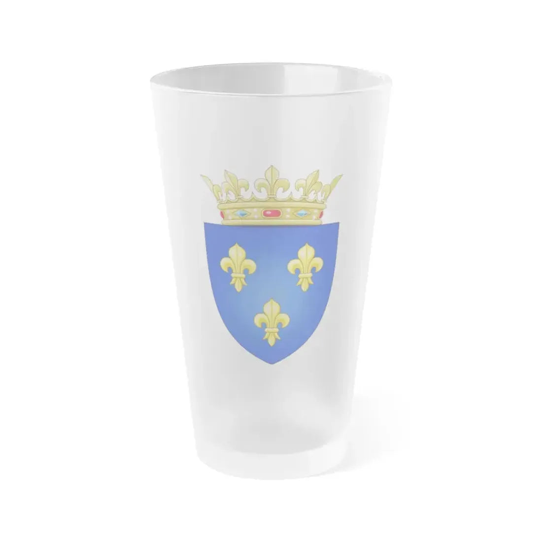 Arms of the Kingdom of France (Moderne) - Frosted Pint Glass 16oz - Go Mug Yourself