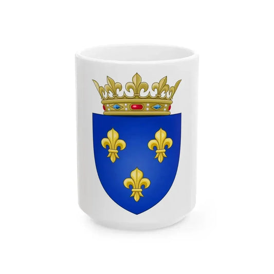 Arms of the Kingdom of France (Moderne) - White Coffee Mug 15oz - Go Mug Yourself
