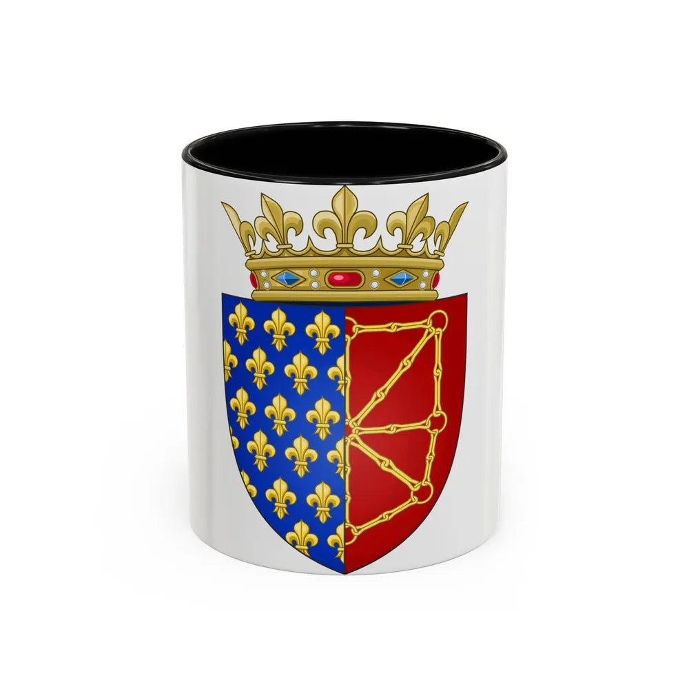 Arms of the Kingdom of France & Navarre - Accent Coffee Mug-11oz-Black-Go Mug Yourself