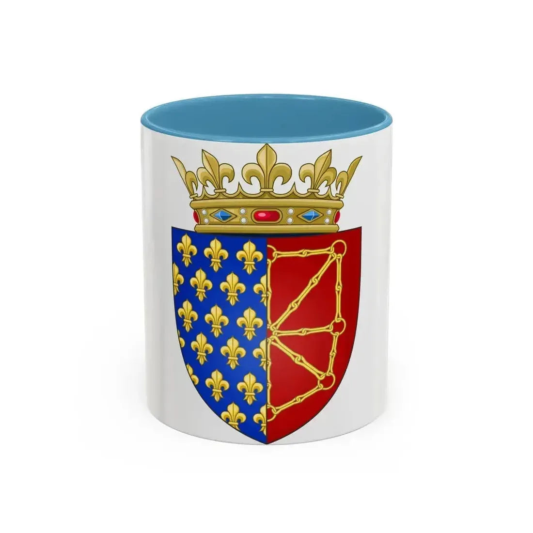 Arms of the Kingdom of France & Navarre - Accent Coffee Mug 11oz Light Blue - Go Mug Yourself