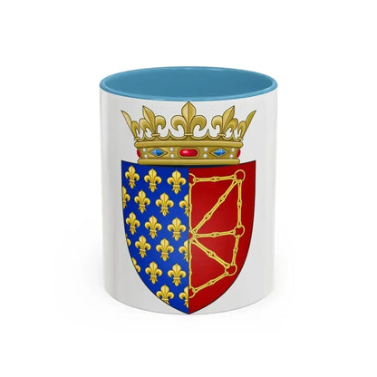 Arms of the Kingdom of France & Navarre - Accent Coffee Mug 11oz Light Blue - Go Mug Yourself