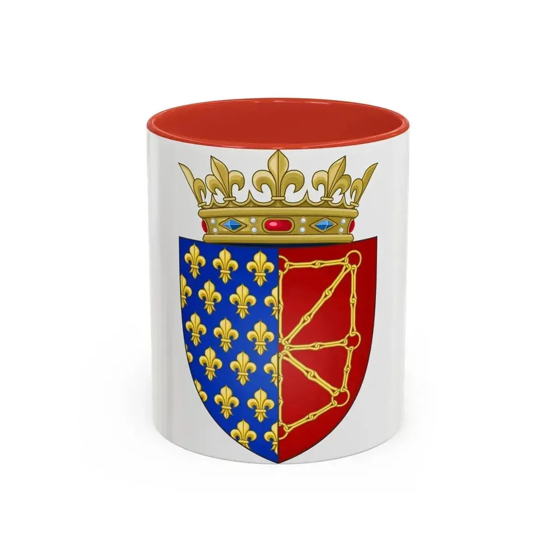 Arms of the Kingdom of France & Navarre - Accent Coffee Mug 11oz Red - Go Mug Yourself