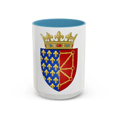 Arms of the Kingdom of France & Navarre - Accent Coffee Mug 15oz Light Blue - Go Mug Yourself