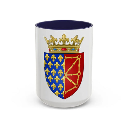 Arms of the Kingdom of France & Navarre - Accent Coffee Mug-15oz-Navy-Go Mug Yourself