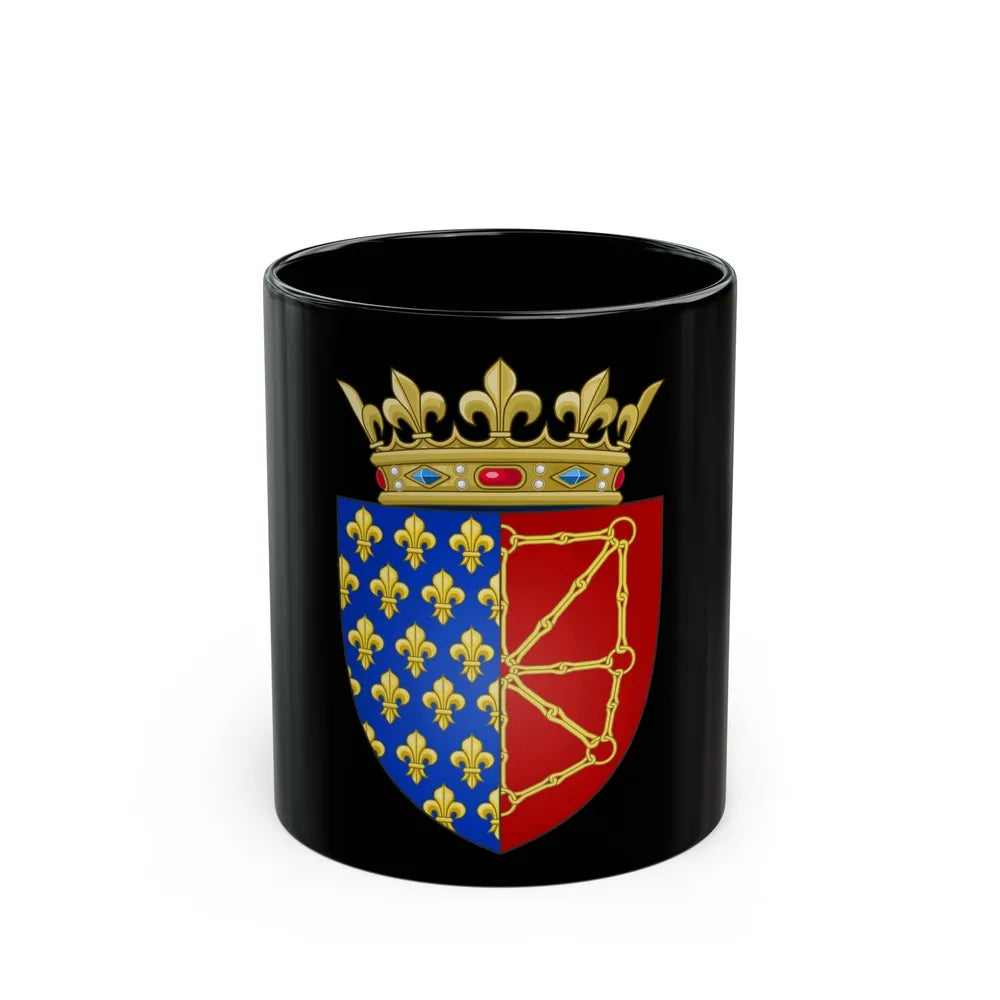 Arms of the Kingdom of France & Navarre - Black Coffee Mug-11oz-Go Mug Yourself