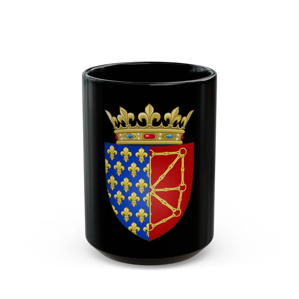 Arms of the Kingdom of France & Navarre - Black Coffee Mug-15oz-Go Mug Yourself