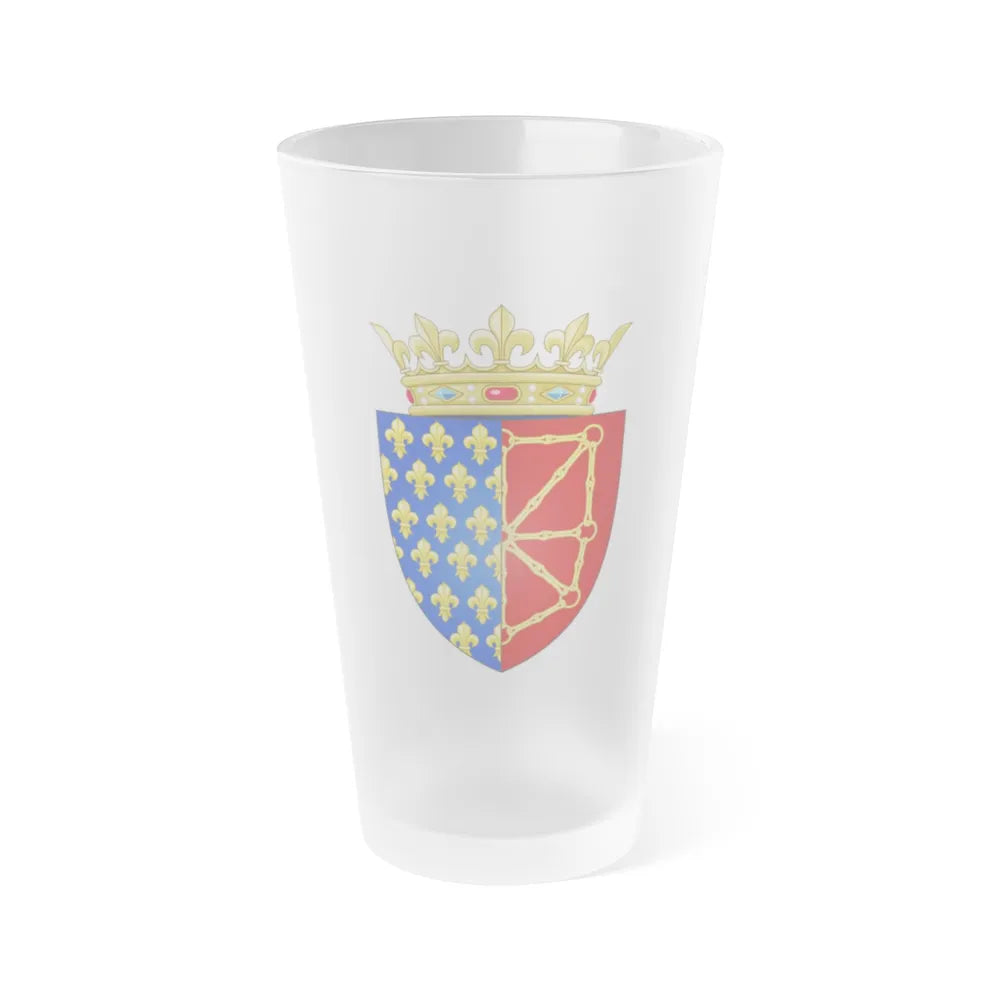 Arms of the Kingdom of France & Navarre - Frosted Pint Glass 16oz-Go Mug Yourself