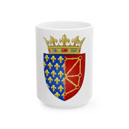 Arms of the Kingdom of France & Navarre - White Coffee Mug 15oz - Go Mug Yourself