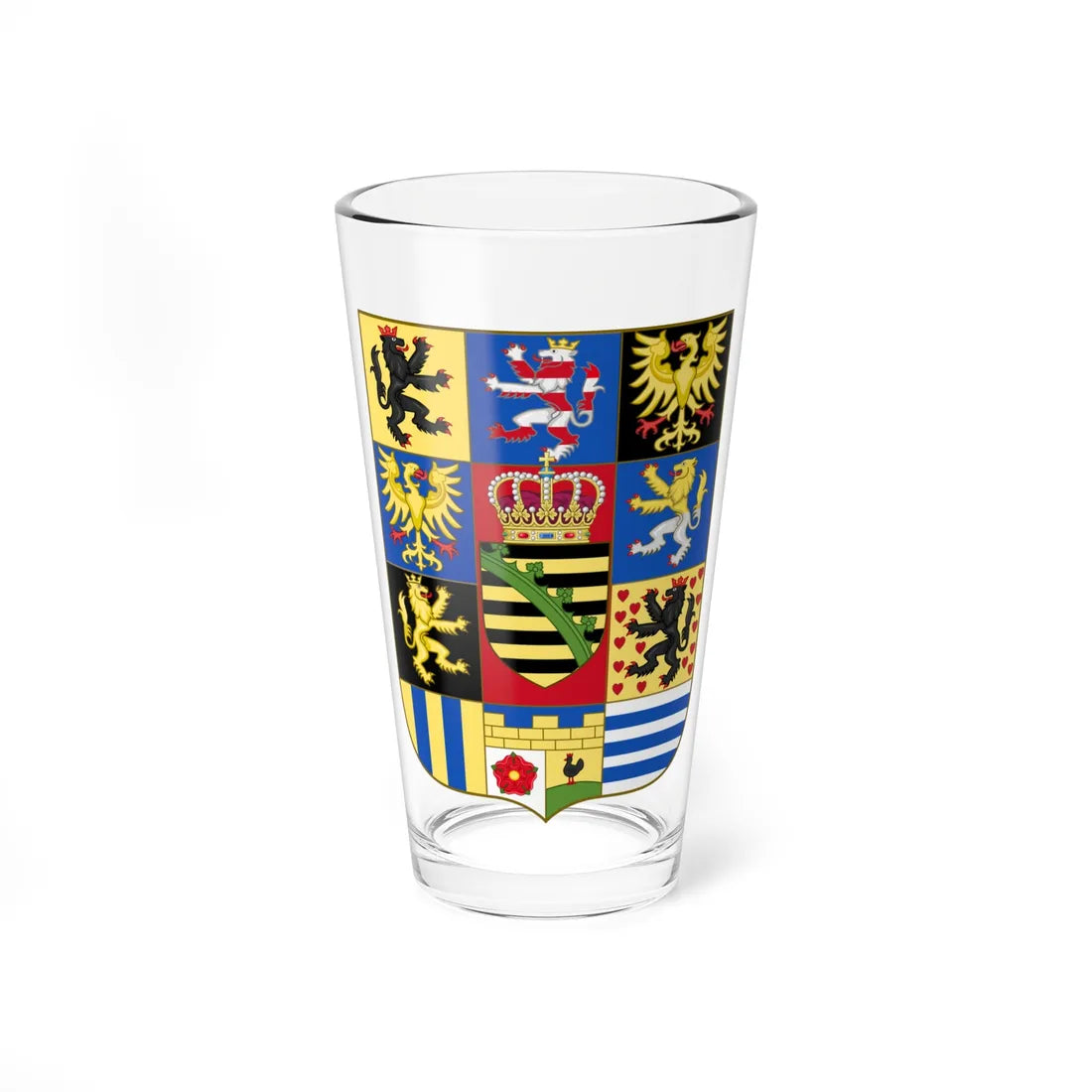 Arms of the Kingdom of Saxony 1806 (Germany) (Coat of Arms) Pint Glass 16oz 16oz - Go Mug Yourself