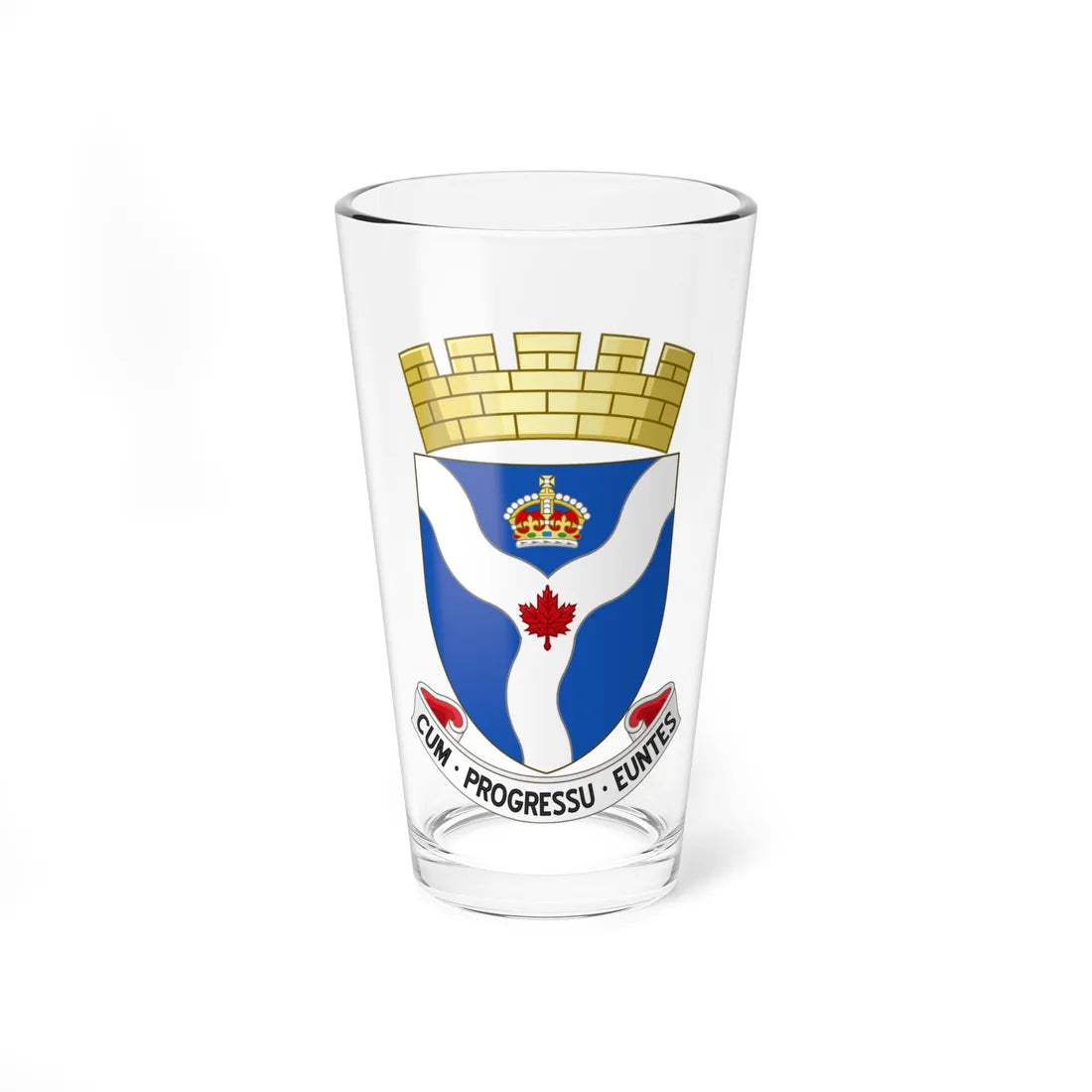 Arms of the Regional Municipality of Ottawa-Carleton (Canada) (Coat of Arms) Pint Glass 16oz 16oz - Go Mug Yourself