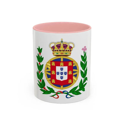Arms of the United Kingdom of Portugal, Brazil and the Algarves (1815-1825) - Accent Coffee Mug 11oz Pink - Go Mug Yourself