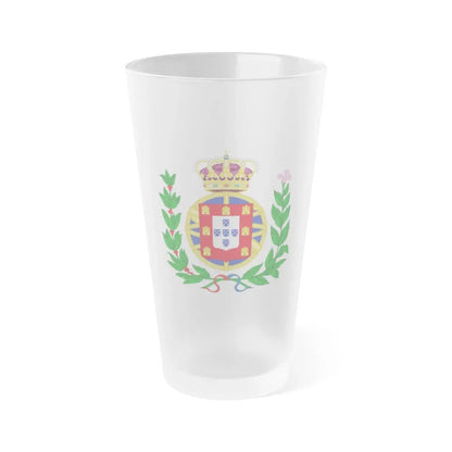 Arms of the United Kingdom of Portugal, Brazil and the Algarves (1815-1825) - Frosted Pint Glass 16oz - Go Mug Yourself