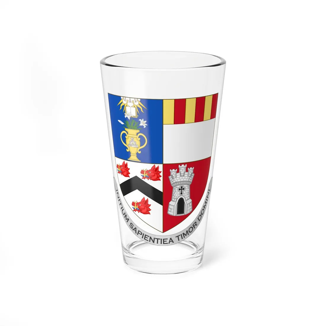 Arms of the University of Aberdeen (Scotland) (Coat of Arms) Pint Glass 16oz 16oz - Go Mug Yourself