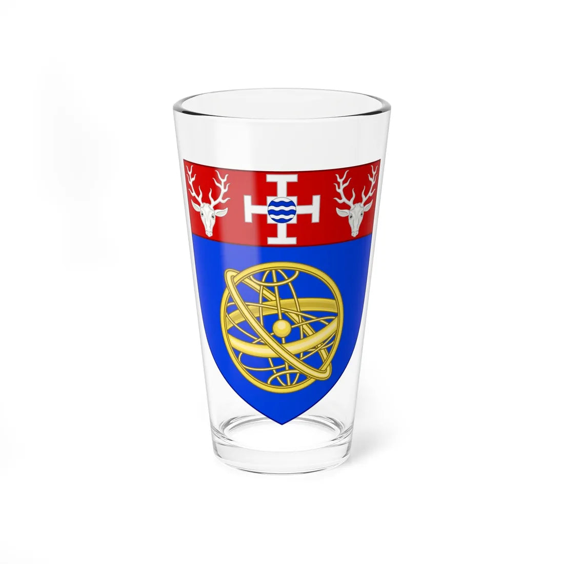 Arms of the University of Derby Escutcheon Only (United Kingdom) (Coat of Arms) Pint Glass 16oz 16oz - Go Mug Yourself