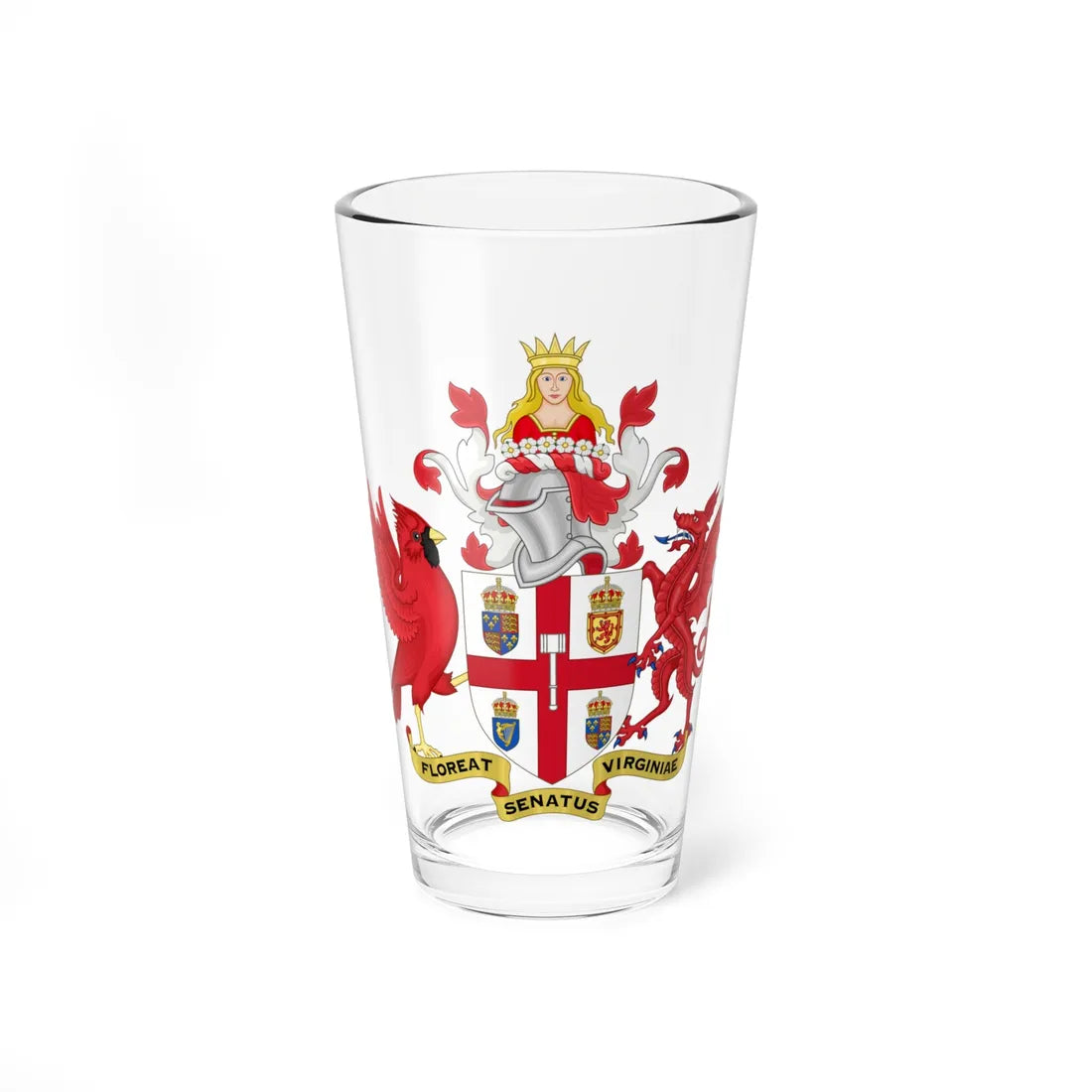 Arms of the Virginia Senate (United States) (Coat of Arms) Pint Glass 16oz 16oz - Go Mug Yourself