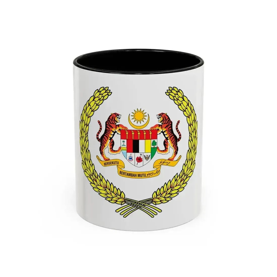 Arms of the Yang di-Pertuan Agong of Malaysia - Accent Coffee Mug 11oz Black - Go Mug Yourself
