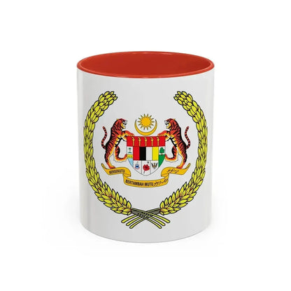Arms of the Yang di-Pertuan Agong of Malaysia - Accent Coffee Mug 11oz Red - Go Mug Yourself