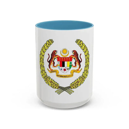 Arms of the Yang di-Pertuan Agong of Malaysia - Accent Coffee Mug 15oz Light Blue - Go Mug Yourself