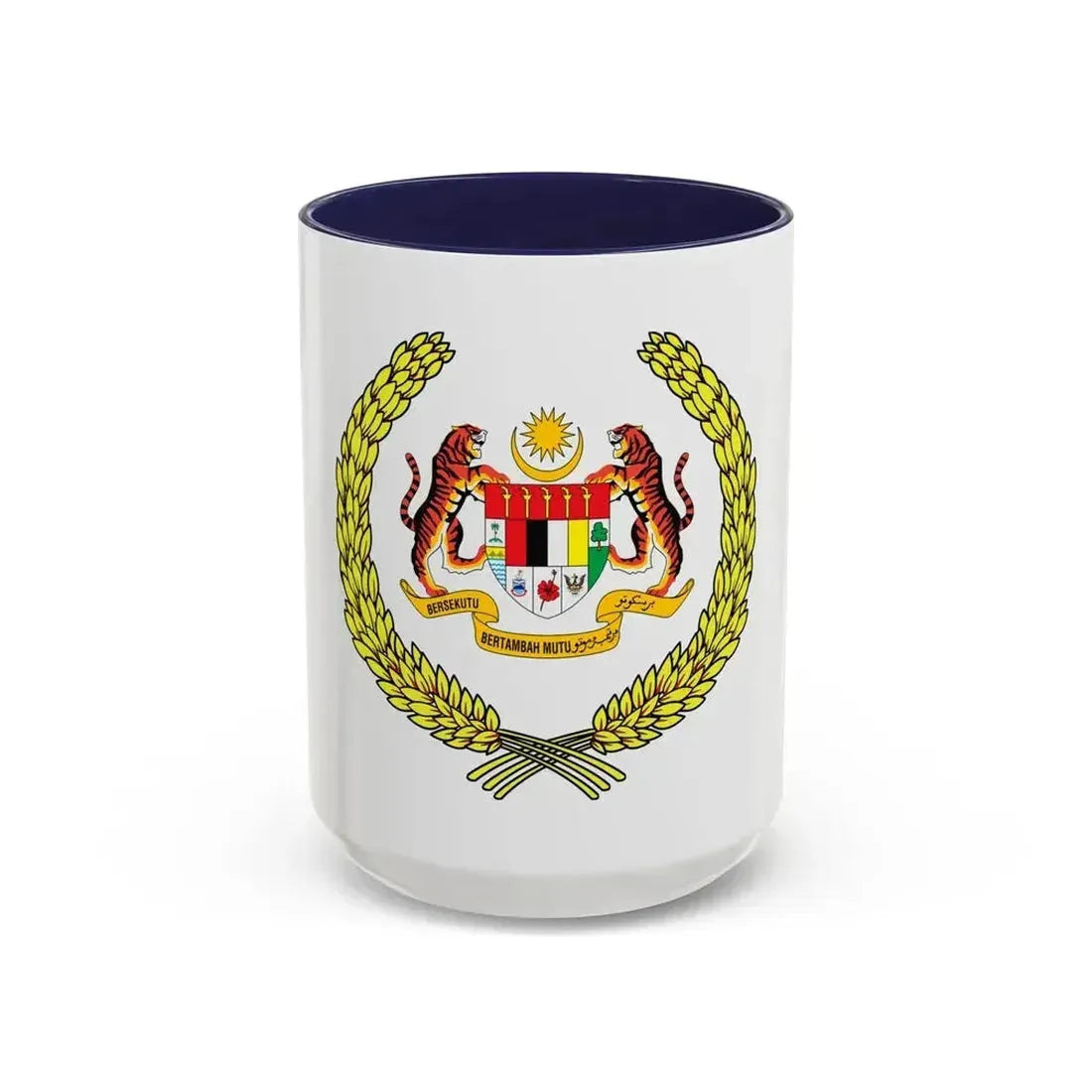 Arms of the Yang di-Pertuan Agong of Malaysia - Accent Coffee Mug 15oz Navy - Go Mug Yourself