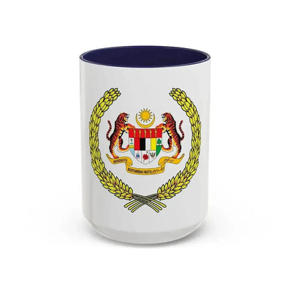 Arms of the Yang di-Pertuan Agong of Malaysia - Accent Coffee Mug 15oz Navy - Go Mug Yourself