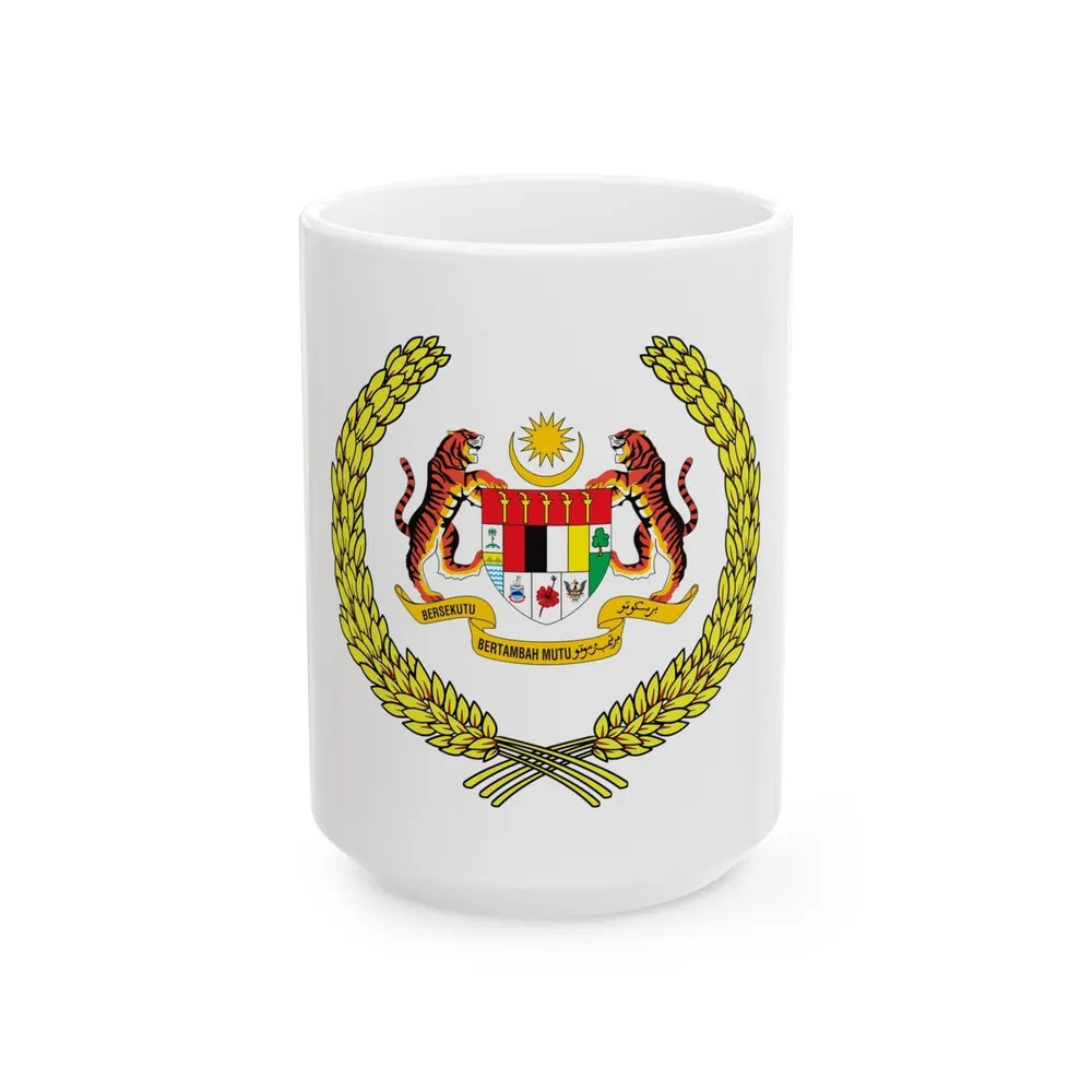 Arms of the Yang di-Pertuan Agong of Malaysia - White Coffee Mug-15oz-Go Mug Yourself